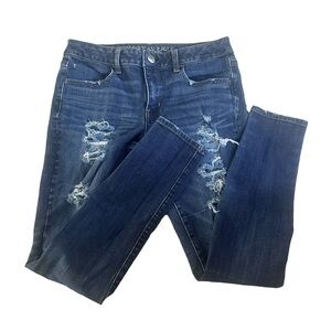Womens American Eagle Destructed Jegging‎ Skinny Jeans size 8